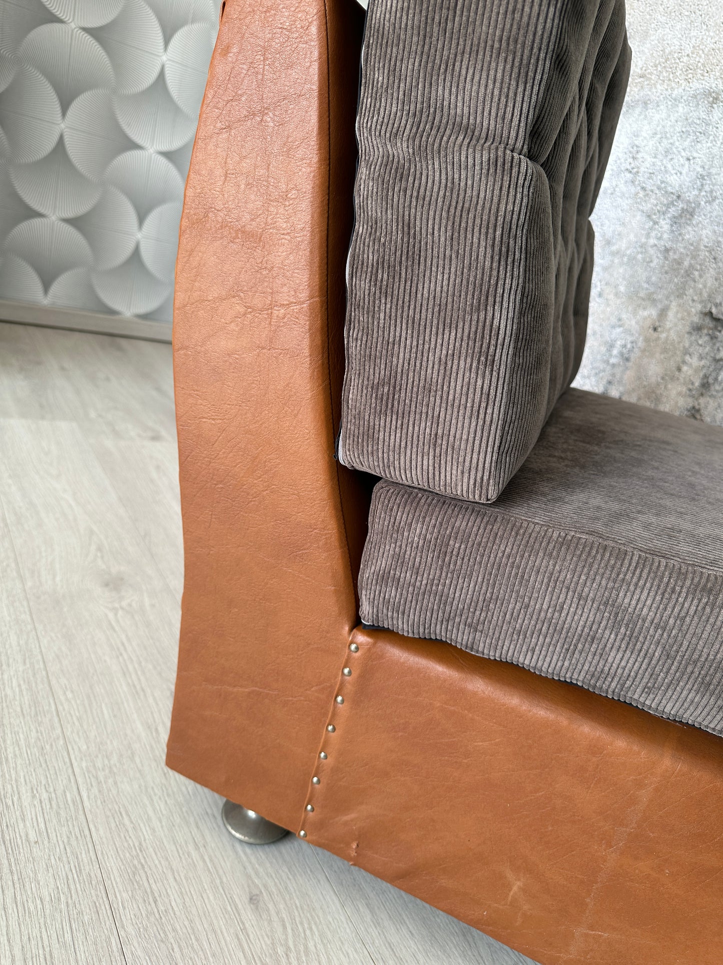 Modularer VINTAGE Lounge Sessel / Relax Chair mit Cordauflage - DDR