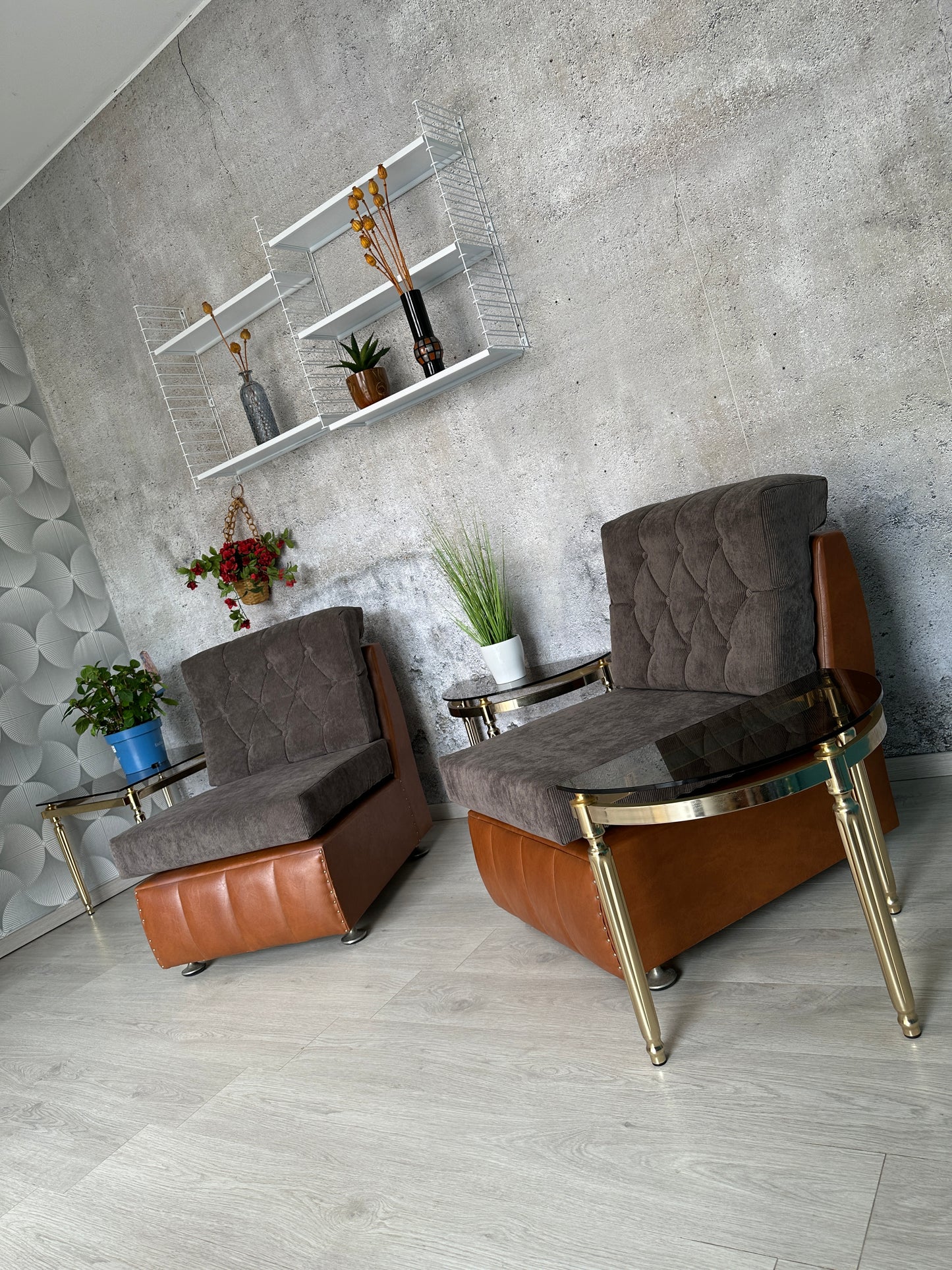 Modularer VINTAGE Lounge Sessel / Relax Chair mit Cordauflage - DDR