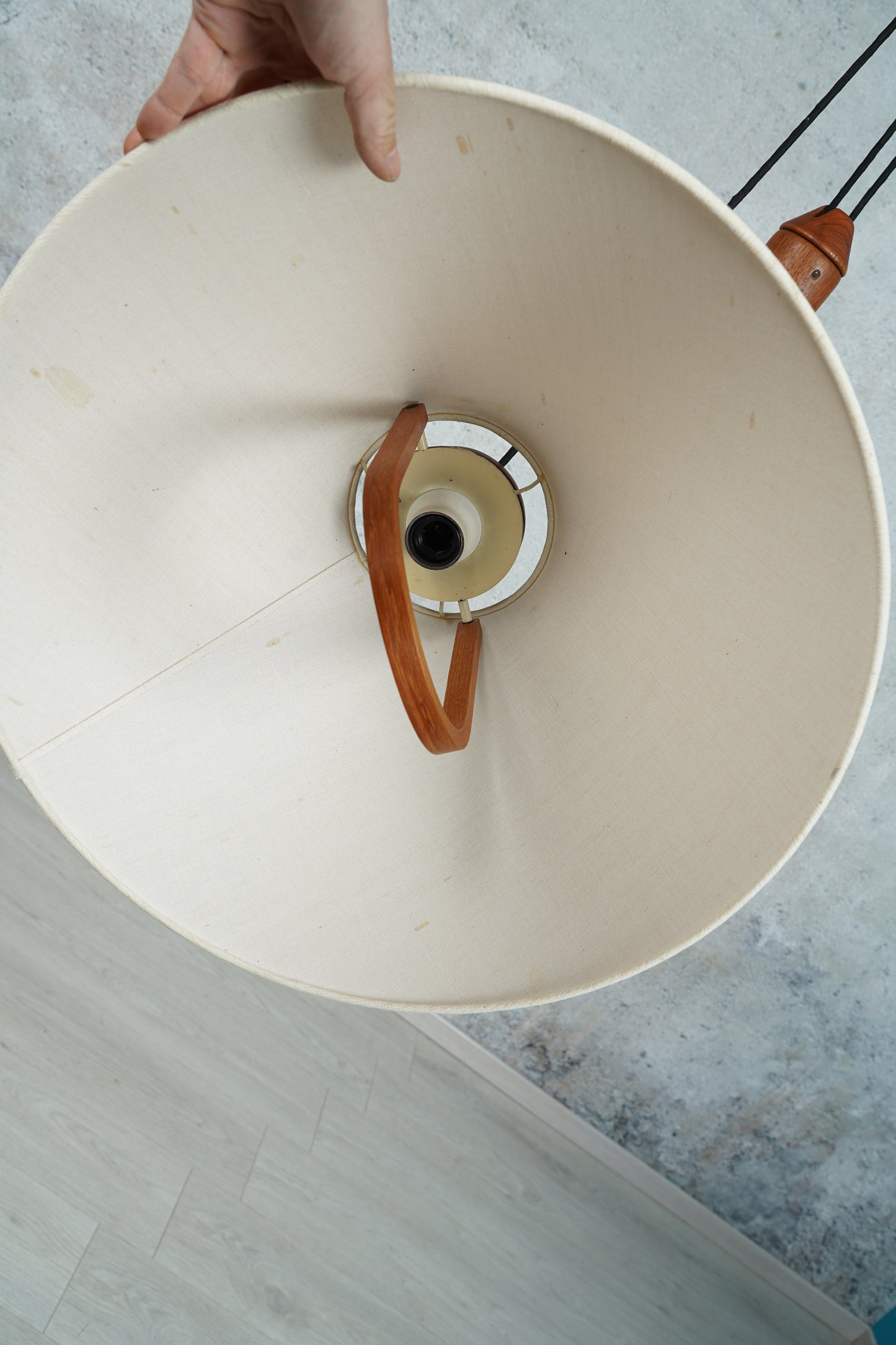 Domus Teak Pendellampe / Deckenlampe, 1960er