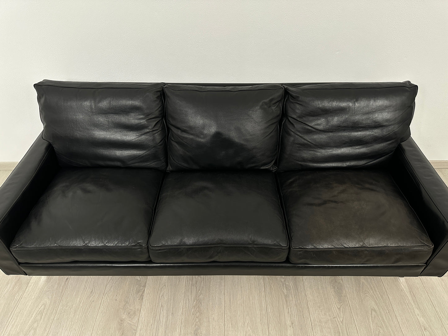 3-Sitzer Ledercouch Sofa by George Nelson für Herman Miller, 60er