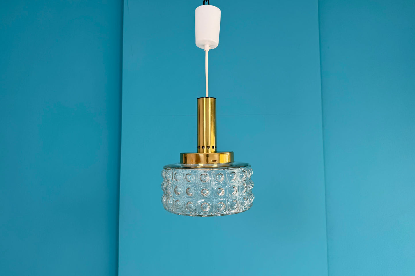 Vintage DDR Hängelampe – VEB Zeulenroda Glas, 60er/70er