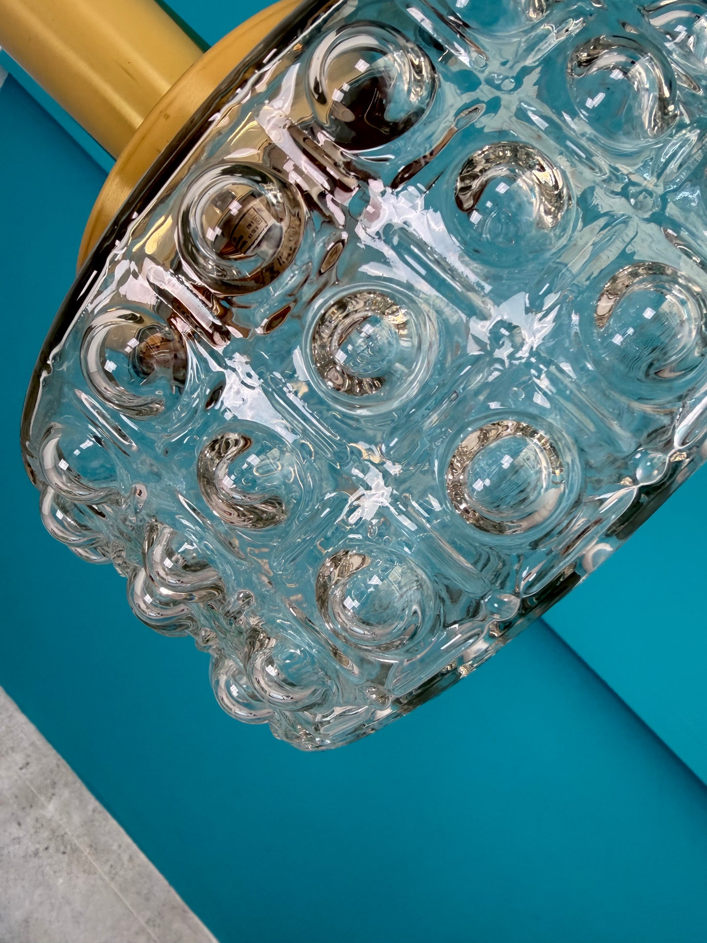 Vintage DDR Hängelampe – VEB Zeulenroda Glas, 60er/70er