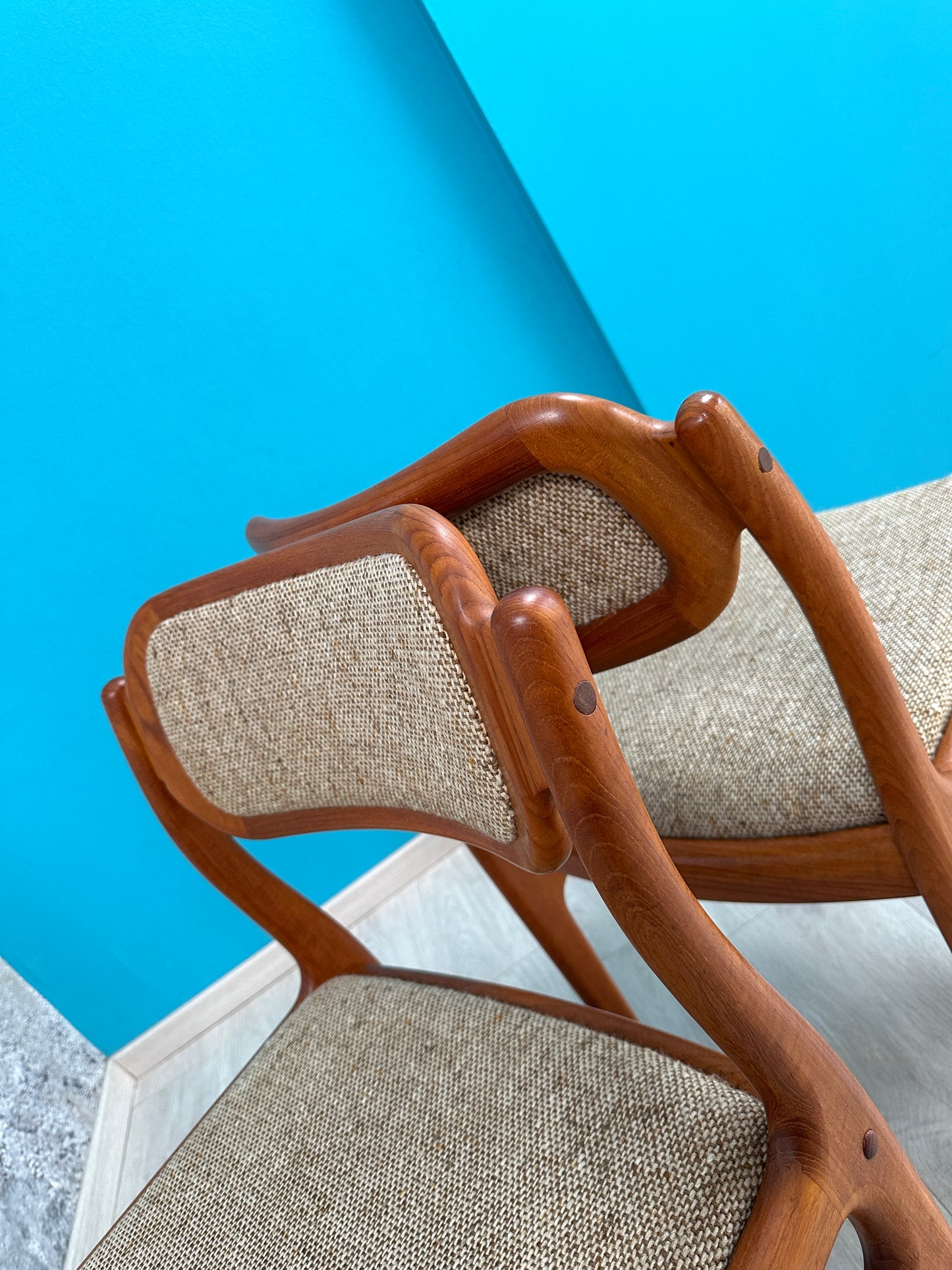 2er Set Dänische Teak Stühle by Johannes Andersen für Uldum, 60er