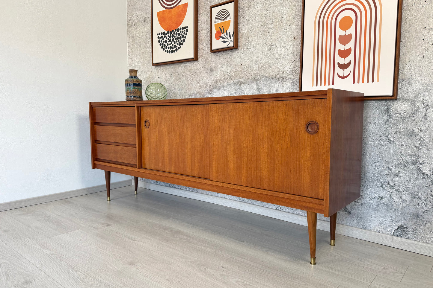 Mid Century Teak Sideboard 200cm, 1960er