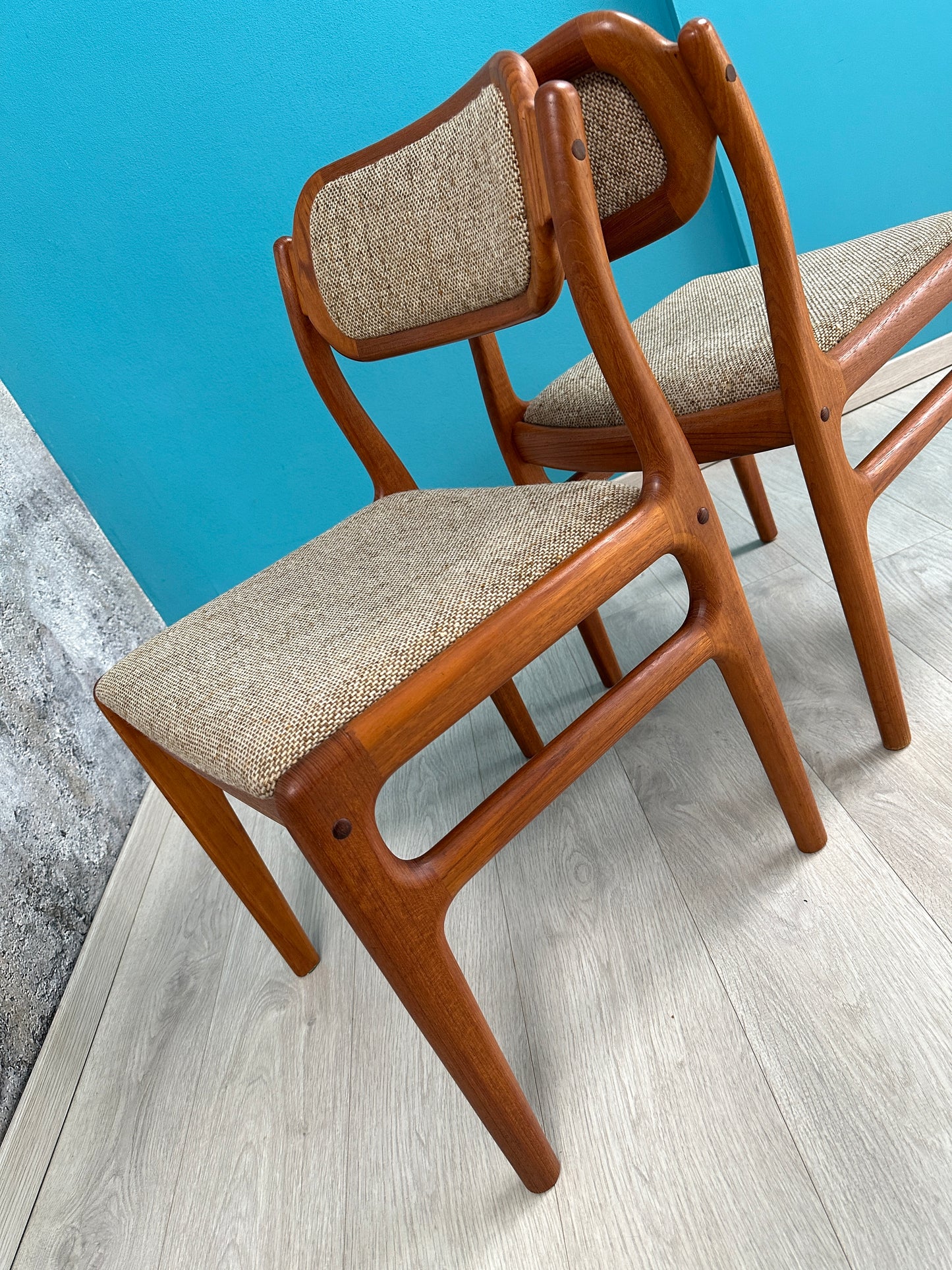 2er Set Dänische Teak Stühle by Johannes Andersen für Uldum, 60er