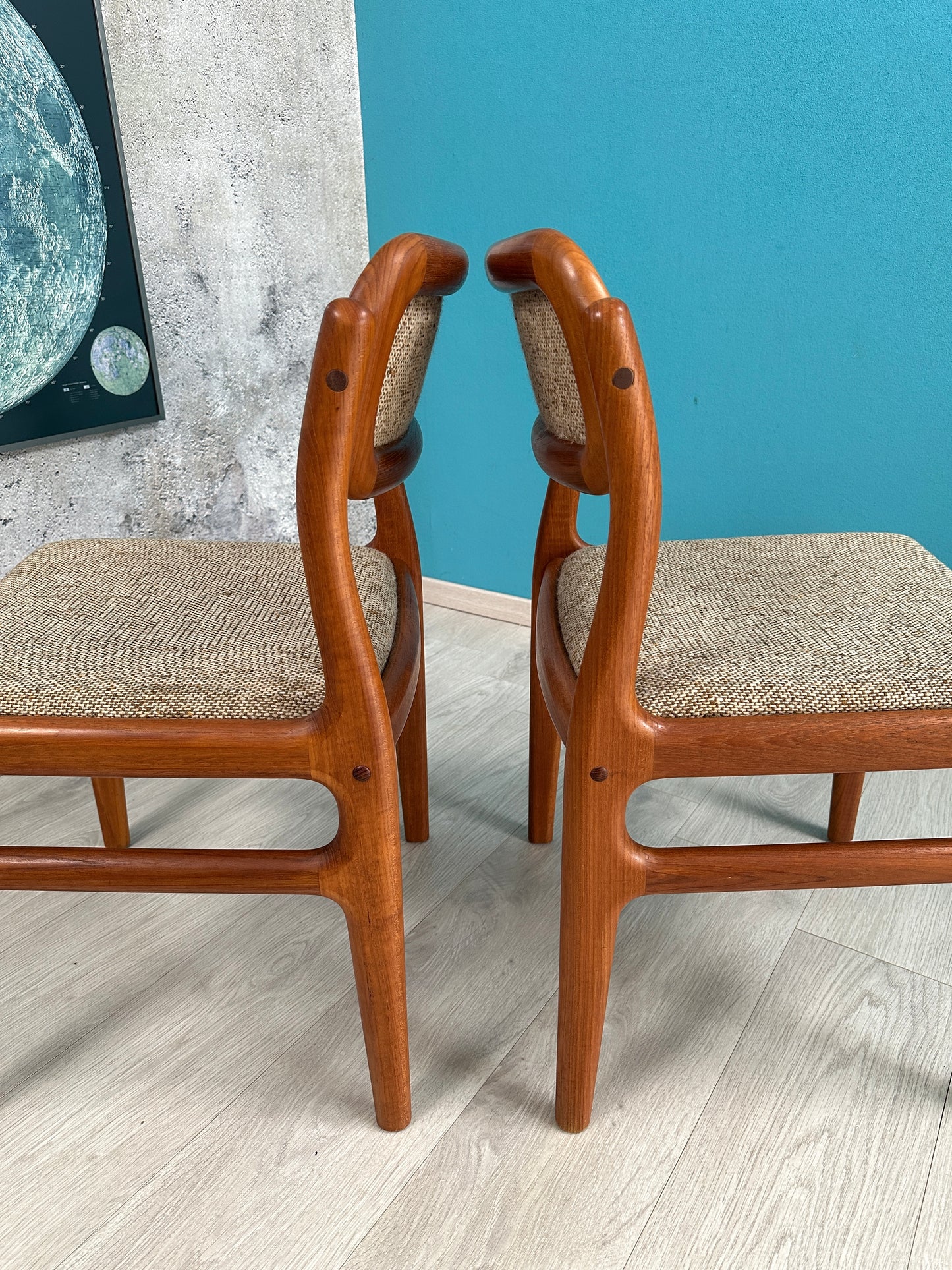 2er Set Dänische Teak Stühle by Johannes Andersen für Uldum, 60er