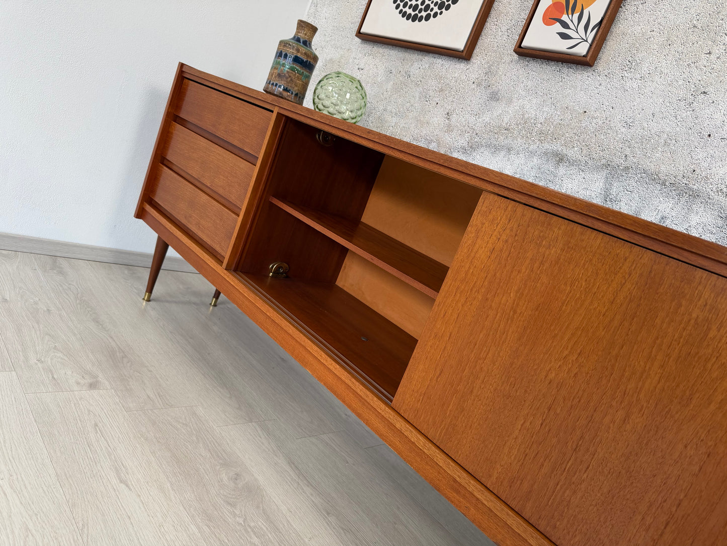 Mid Century Teak Sideboard 200cm, 1960er