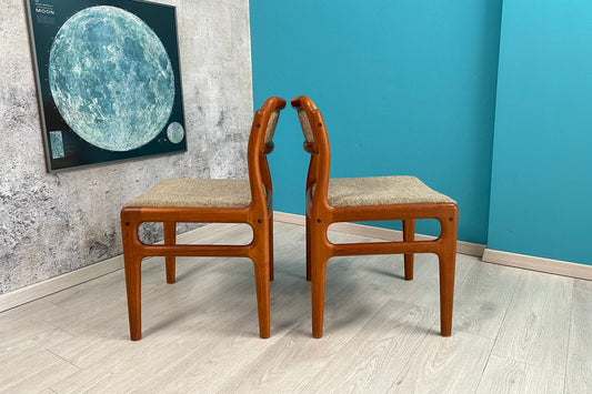 2er Set Dänische Teak Stühle by Johannes Andersen für Uldum, 60er