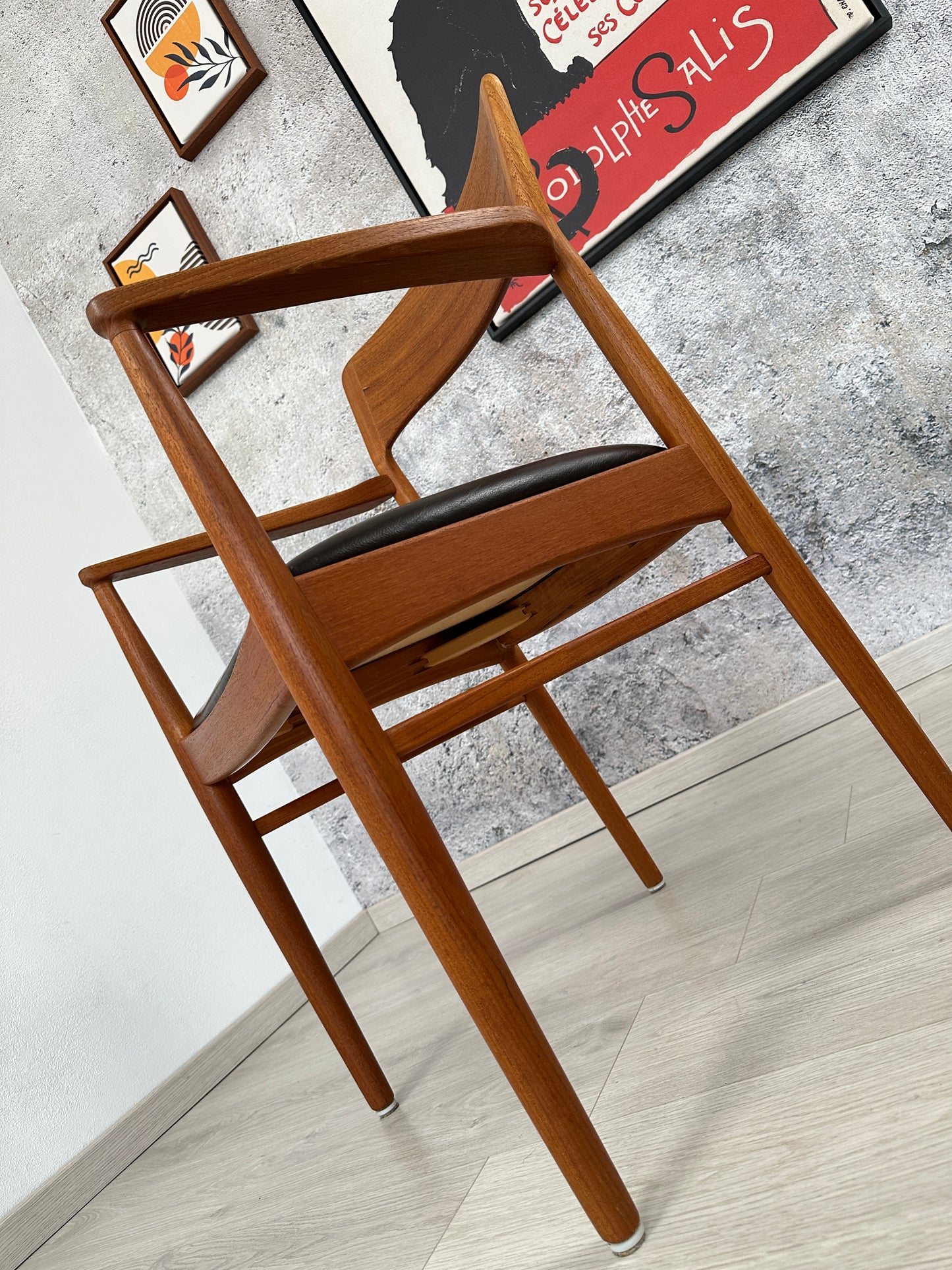 Danish Teak-Armlehnenstuhl / Schreibtischstuhl Kjaernulf für KS Møbler, 60er