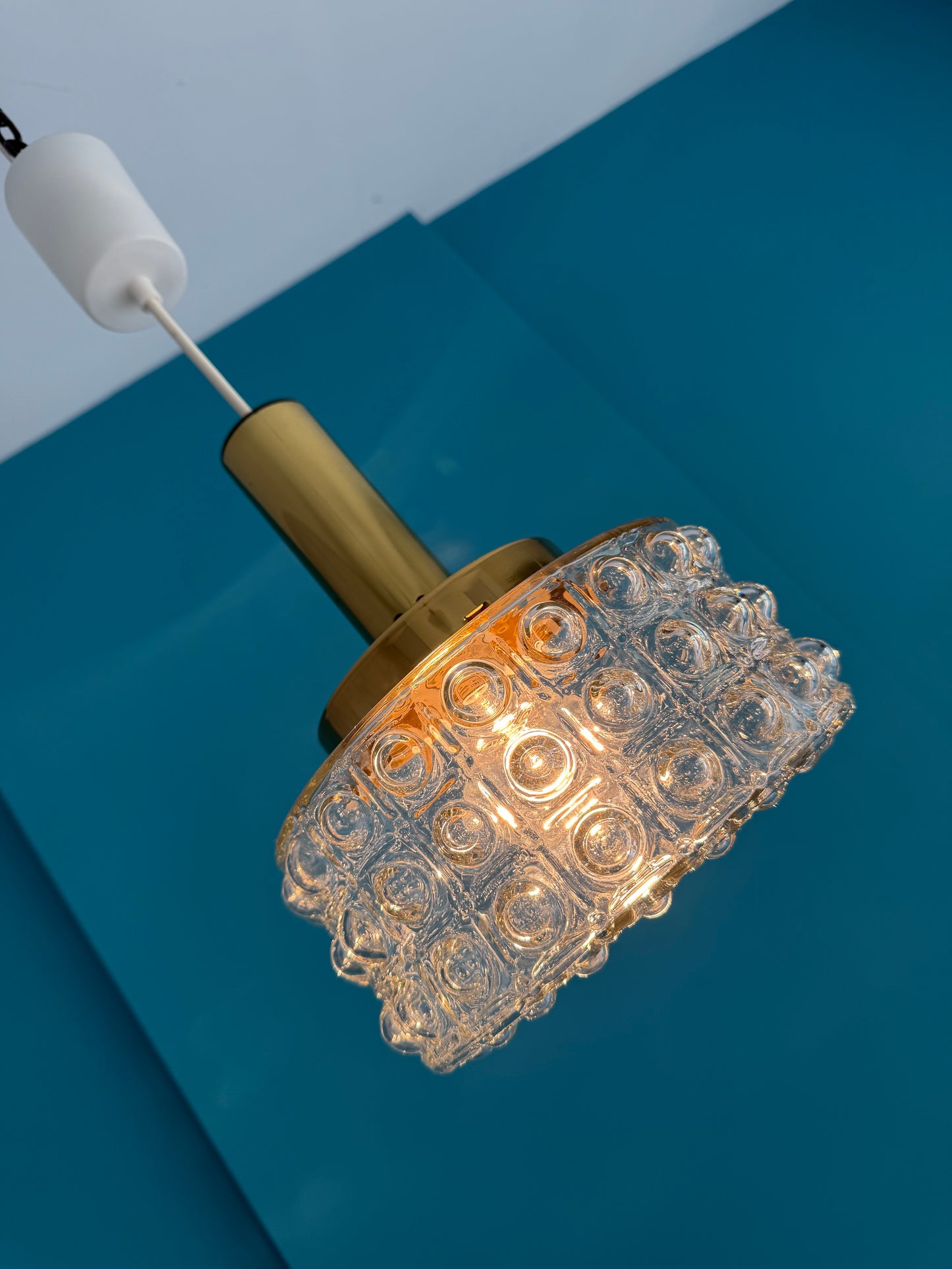 Vintage DDR Hängelampe – VEB Zeulenroda Glas, 60er/70er