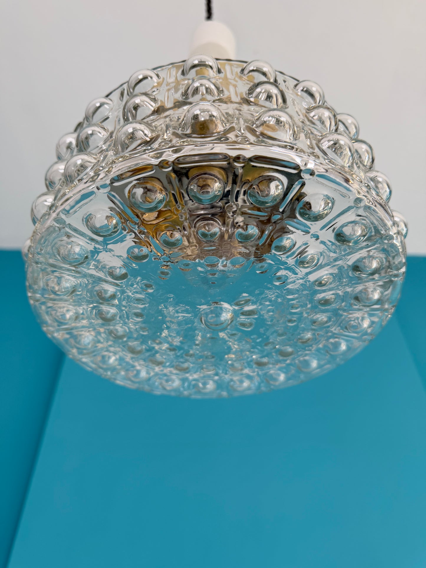 Vintage DDR Hängelampe – VEB Zeulenroda Glas, 60er/70er