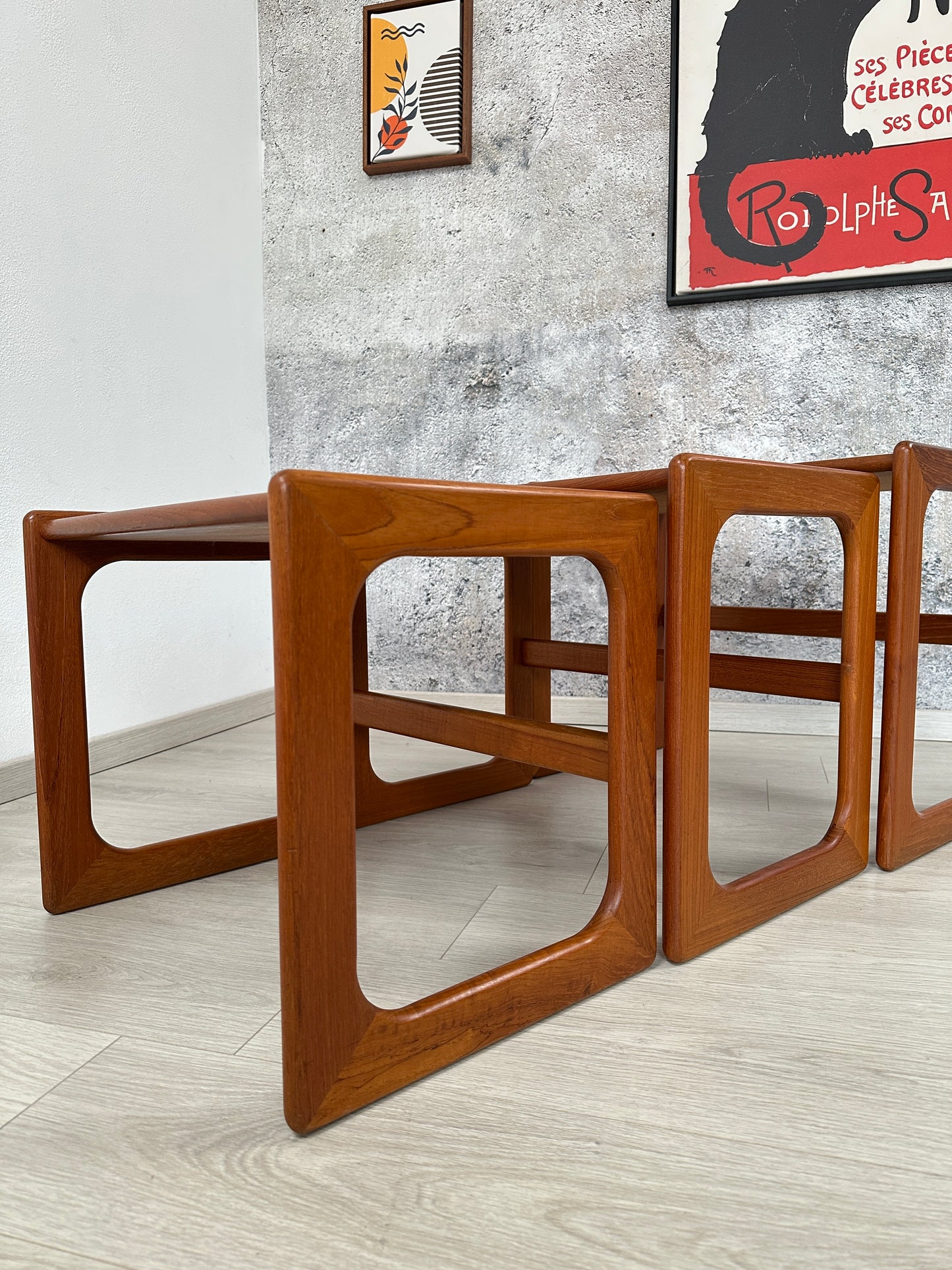 Danish Teak 3-Satztische / Couchtische Salin Nyborg, 1960er