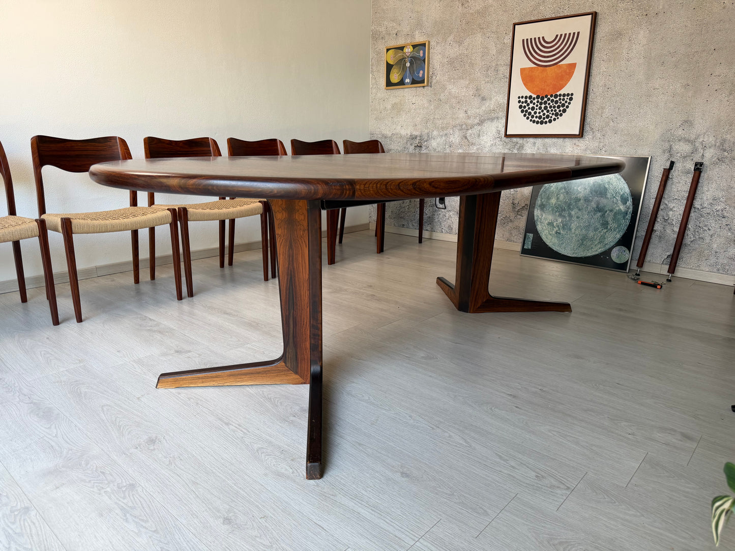 Dänischer Rio Palisander-Esstisch – bis 314 cm - Mid-Century