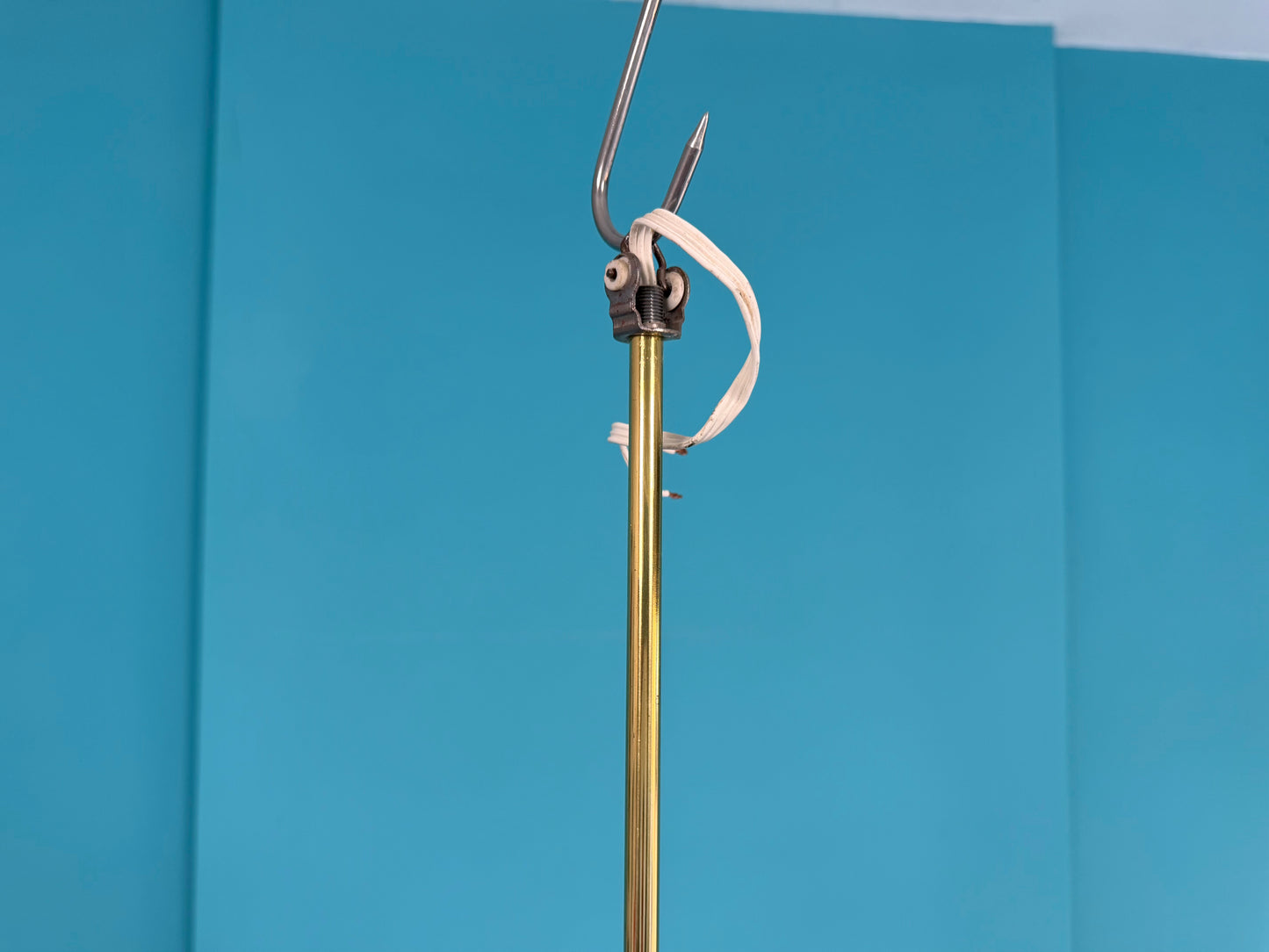 Deckenlampe I Spinnenlampe mit Teakelementen, 60er