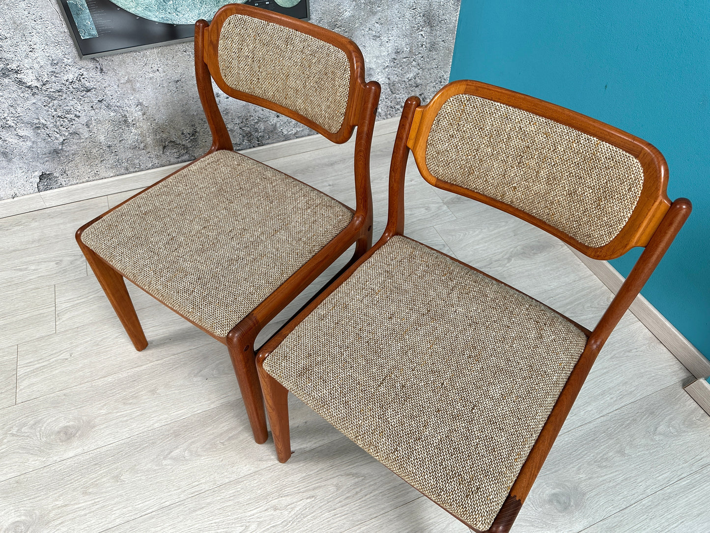 2er Set Dänische Teak Stühle by Johannes Andersen für Uldum, 60er