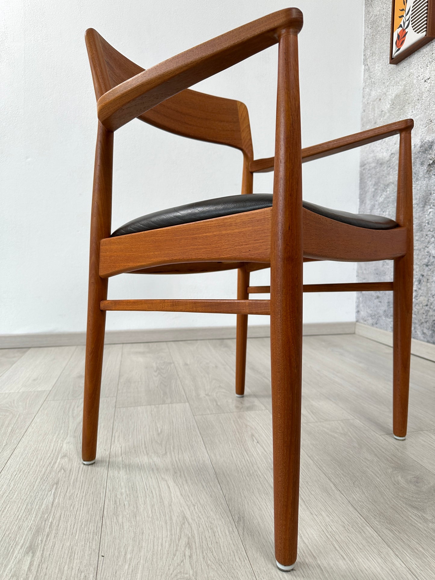 Danish Teak-Armlehnenstuhl / Schreibtischstuhl Kjaernulf für KS Møbler, 60er