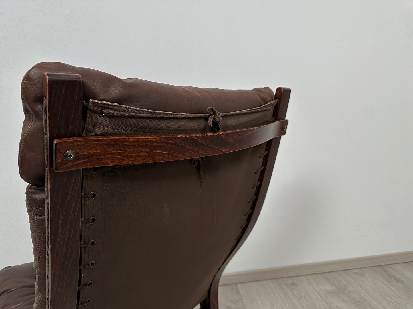 Lounge Sessel by Ingmar Relling für Westnofa mit Lederauflage, 60er 70er
