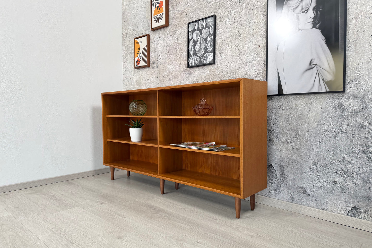 Teak Sideboard / offene Kommode WK-Möbel 165cm, 1960er