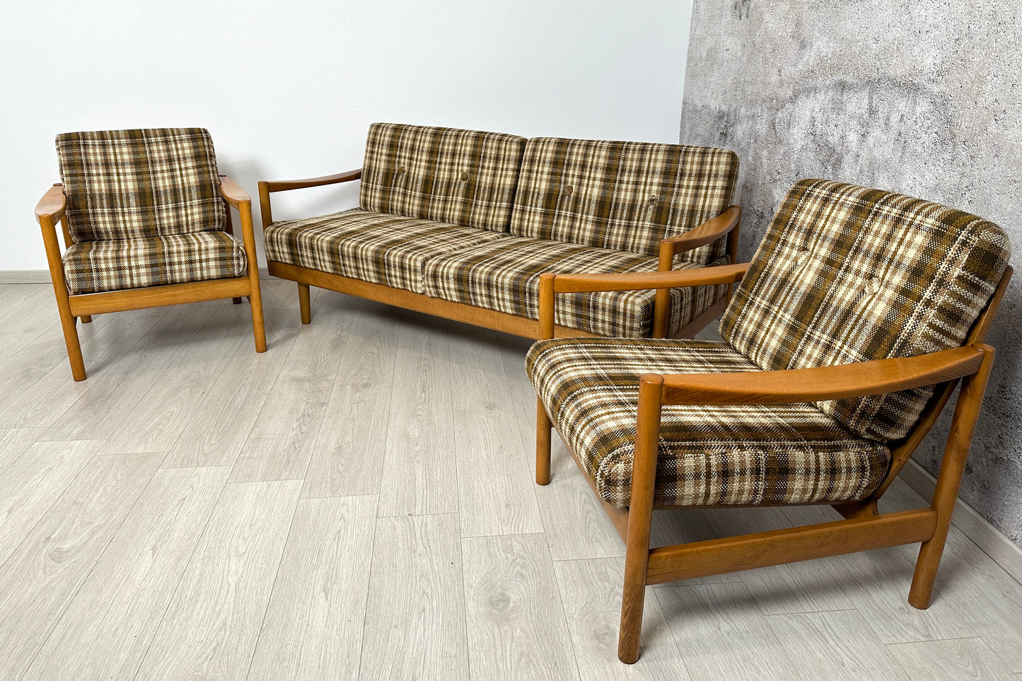 Sofa / 3-Sitzer Couch Daybed ausziehbar Knoll Antimott, 1960er