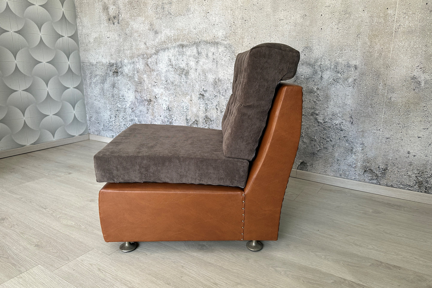 Modularer VINTAGE Lounge Sessel / Relax Chair mit Cordauflage - DDR