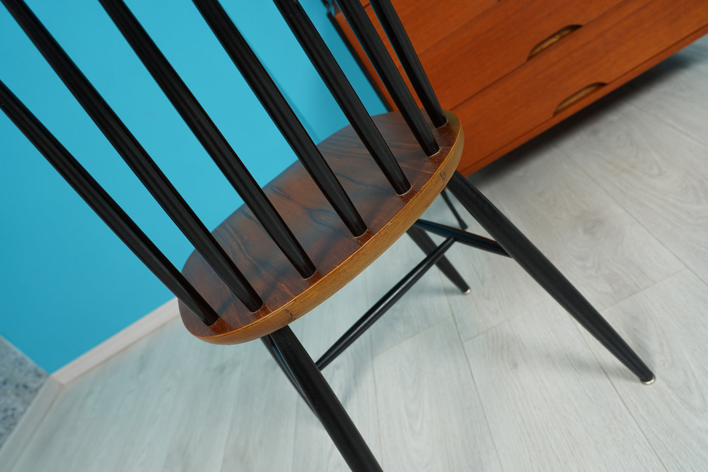 Sprossenstuhl / Schreibtischstuhl im Tapiovaara Stil, 50er 60er
